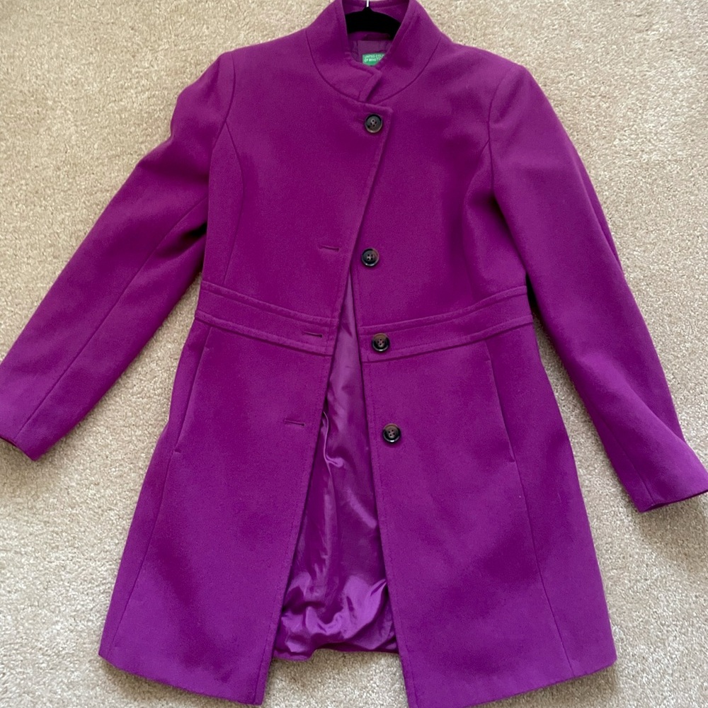 United Colors of Benneton fuchsia peacoat - EUC - $40